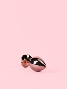Dop Anal din Metal Rose Gold cu Piatra Inima