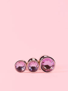 Dop Anal din Metal Rose Gold cu Piatra