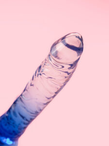 Dildo Transparent Albastru 19 cm