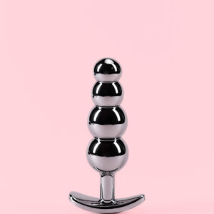 Butt Plug din Aluminiu cu Bile Gradate și Bază Detașabilă - 3 Mărimi