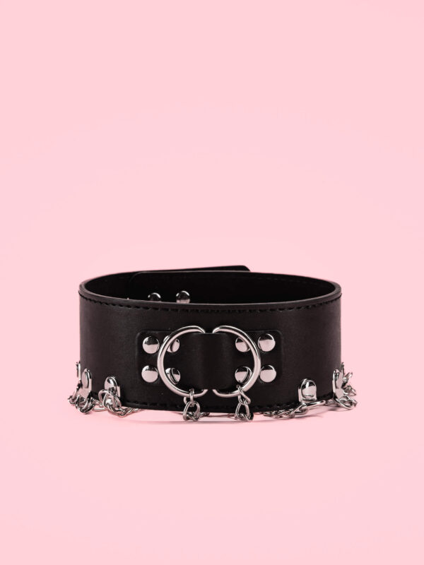 Choker Punk cu Inele si Lanturi
