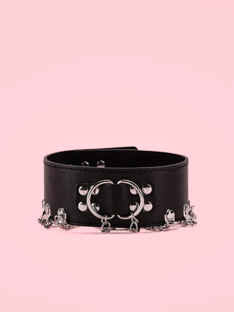 Choker Punk cu Inele si Lanturi