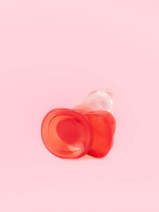 Dildo Rosu Transparent 14.5 cm