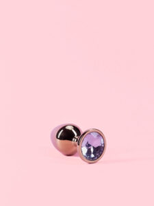 Golden Butt Plug cu Diamant