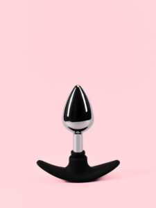 Butt Plug din Metal cu Bază de Silicon Detașabilă - 3 Mărimi