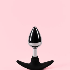 Butt Plug din Metal cu Bază de Silicon Detașabilă - 3 Mărimi