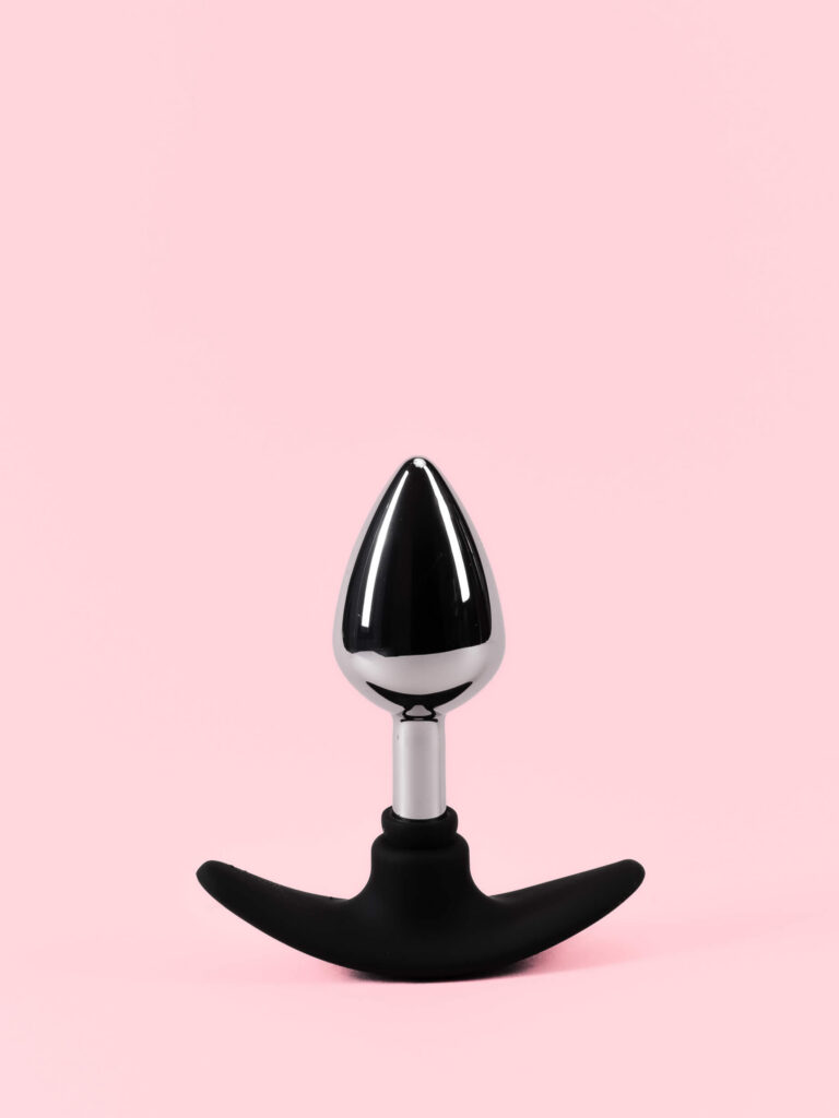 Butt Plug din Metal cu Bază de Silicon Detașabilă - 3 Mărimi