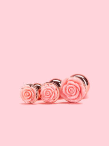 Rose Butt Plug din Metal cu Trandafir 3 Marimi