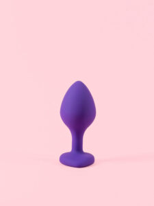 Butt Plug din Silicon Mov cu Inimă