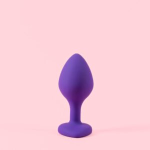 Butt Plug din Silicon Mov cu Inimă