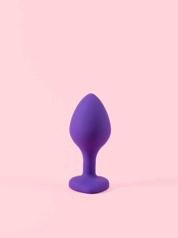 Butt Plug din Silicon Mov cu Inimă