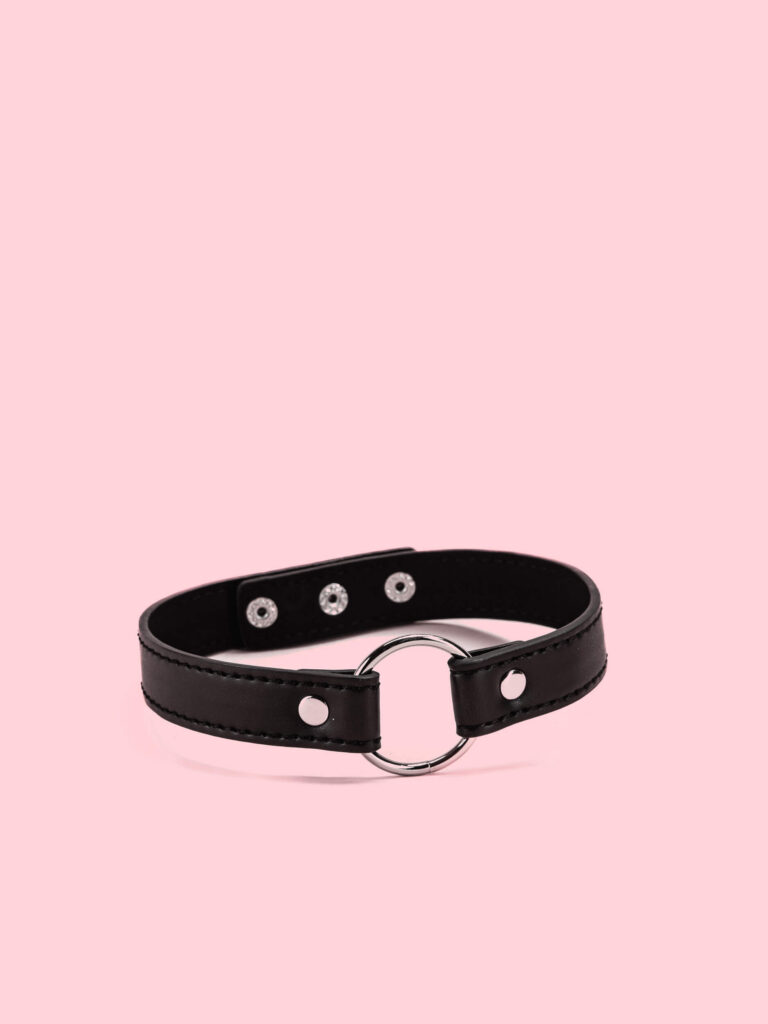 Choker Punk Simplu cu Inel