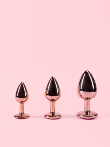Dop Anal din Metal Rose Gold cu Piatra