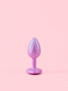 Butt Plug Metal Roz Sidefat cu Inimă