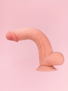 Dildo Realist cu Piele Glisantă și Ventuză 23 cm