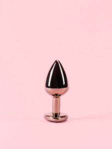 Dop Anal din Metal Rose Gold cu Piatra Inima