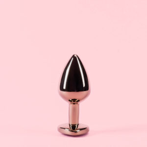 Dop Anal din Metal Rose Gold cu Piatra Inima