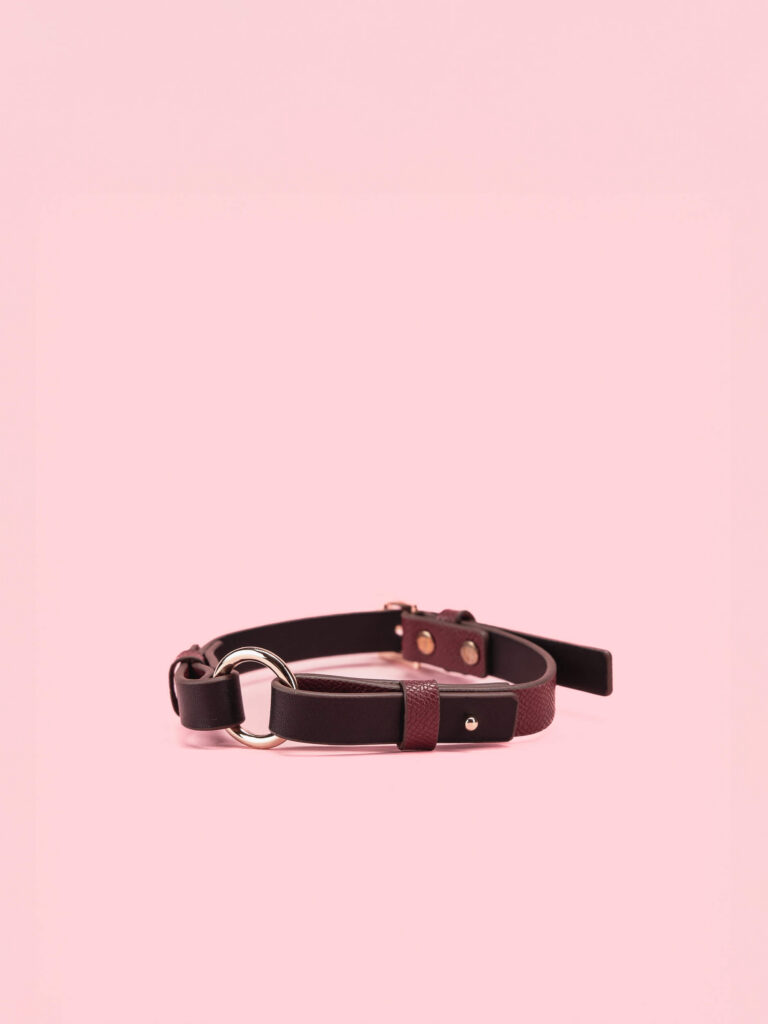 Choker Simplu din Piele cu Model Crocodil