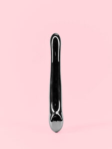 Stimulator din Metal Curbat pentru Punctele G și P 18 cm