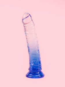 Dildo Transparent Albastru 19 cm