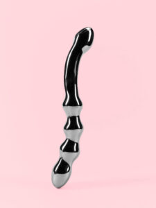 Wand Stimulator Dublu cu Bile și Vârf Curbat 22 cm
