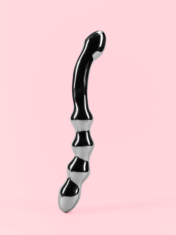 Wand Stimulator Dublu cu Bile și Vârf Curbat 22 cm