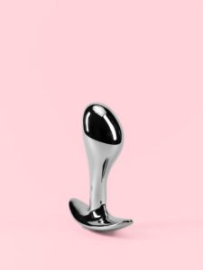 Butt Plug din Metal cu Design Curbat