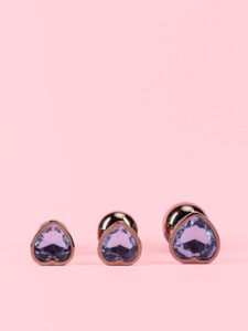 Dop Anal din Metal Rose Gold cu Piatra Inima