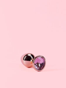 Dop Anal din Metal Rose Gold cu Piatra
