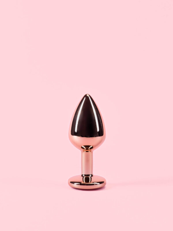 Dop Anal din Metal Rose Gold cu Piatra