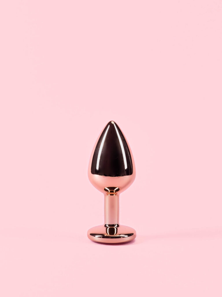 Dop Anal din Metal Rose Gold cu Piatra