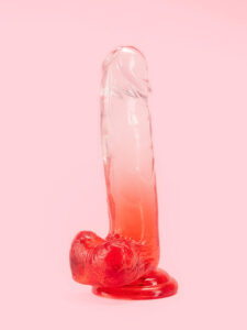 Dildo Rosu Transparent 14.5 cm