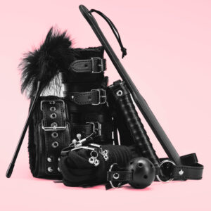 Set BDSM Catuse si Choker cu PUF
