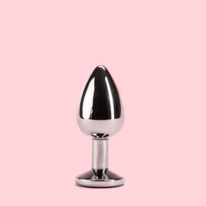 Butt Plug Greu din Metal cu Piatra Rotunda 3 Marimi