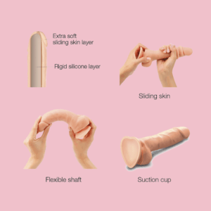 Dildo realist flexibil cu efect glisant
