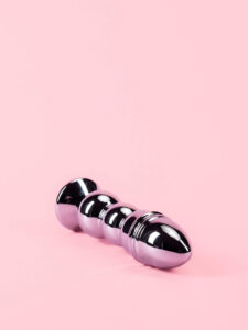 Butt Plug Argintiu XL din Metal Spiralat