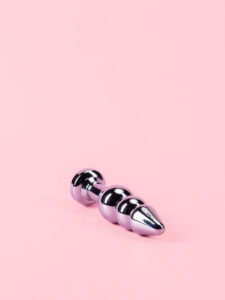 Butt Plug Argintiu din Metal cu Spirala