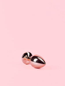 Dop Anal din Metal Rose Gold cu Piatra