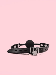 Ball Gag Ajustabil Piele cu Silica