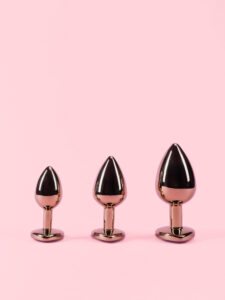 Dop Anal din Metal Rose Gold cu Piatra Inima