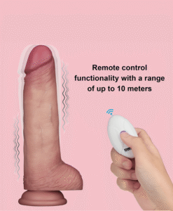 Fredy - Dildo Vibrator cu Piele Glisantă și Telecomandă 21 cm
