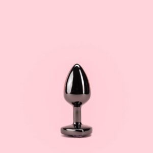 Black Heart Butt Plug cu Diamant 3 Marimi