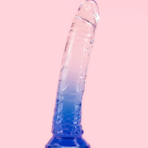 Dildo Transparent Albastru 19 cm