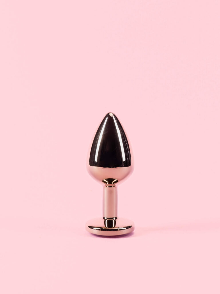 Golden Butt Plug cu Diamant