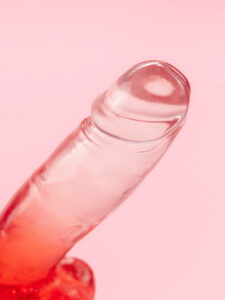 Dildo Rosu Transparent 14.5 cm