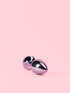 Butt Plug Argintiu din Metal cu Trandafir