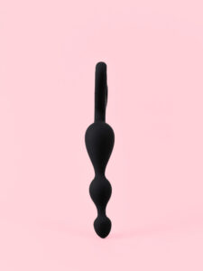 Bile Anale din Silicon cu Mâner Dublu 18,5 cm