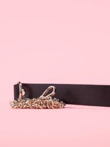 Golden Bondage Collar cu Lesa