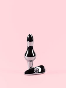 Butt Plug din Aluminiu cu Bază Detașabilă și Diamant