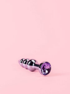 Butt Plug Argintiu din Metal cu Spirala